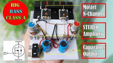 Diy Powerful Ultra Bass Stereo Amplifier With 24n50 Mosfet Class A Youtube