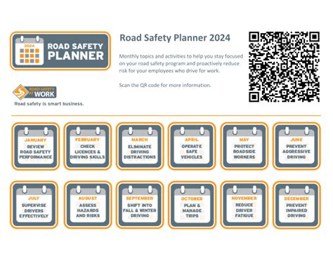 Road Safety Planner Calendar Road Safety At Work