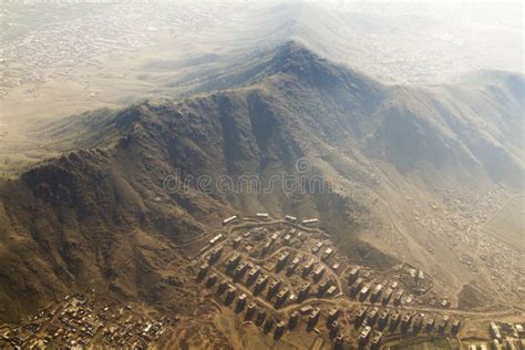 A High Rise Building At Behind Of Mountain Kabul Afghanistan Stock