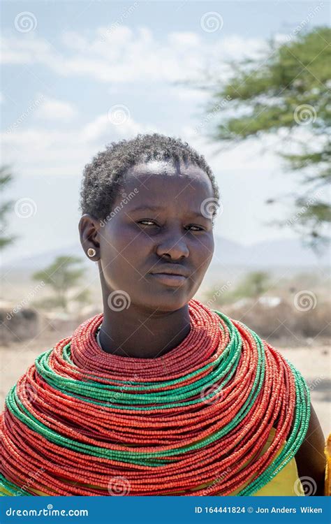 Samburu Kenyaafrica Outdoor Portrait Of A Young Native Woman With