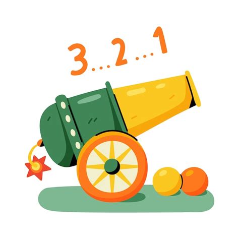 Premium Vector Hand Drawn Cannon Cartoon Illustration