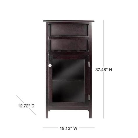 Winsome Wood Wine Cabinet With Glass Door Espresso Cabinets Matttroy