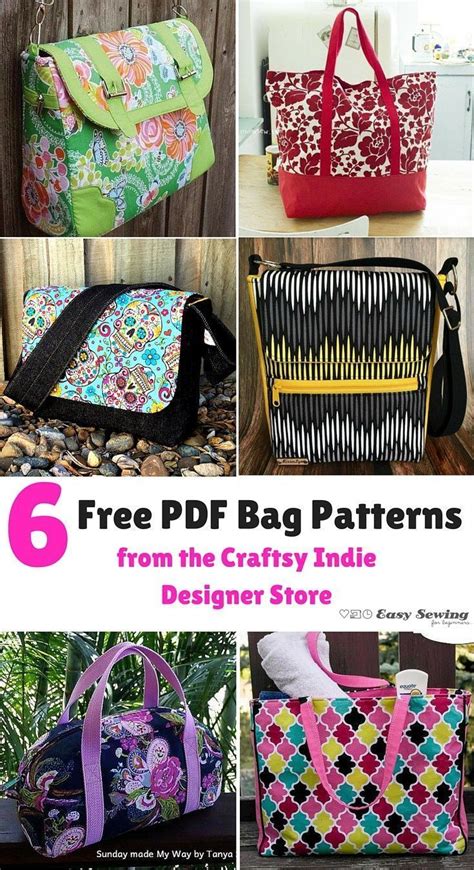 6 Free Pdf Bag Patterns From The Craftsy Indie Designer Store Easy