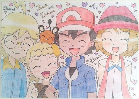 My Drawing Of Ash Serena Clemont And Bonnie Pokemon Xy