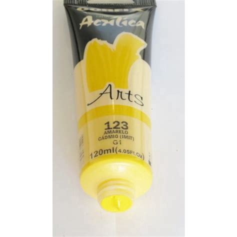 Tinta Acrílica Corfix Arts Amarelo Cadmio 123 120ml G1 Submarino