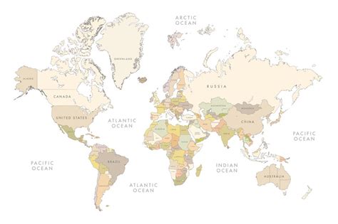 Tapeta mapa świata z elementami vintage Dovido pl