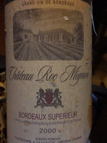 2000 Château Roc Mignon Bordeaux Supérieur Vivino US