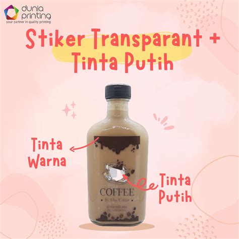 Jual Cetak Sticker Transparant A3 Tinta Putih Warna And Tinta Putih