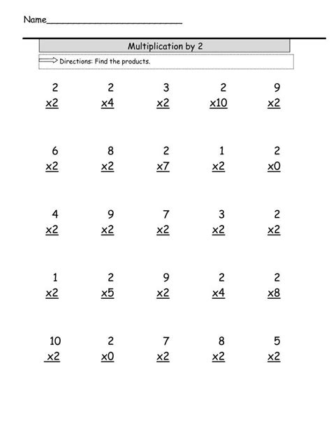 Multiplication Worksheets X2