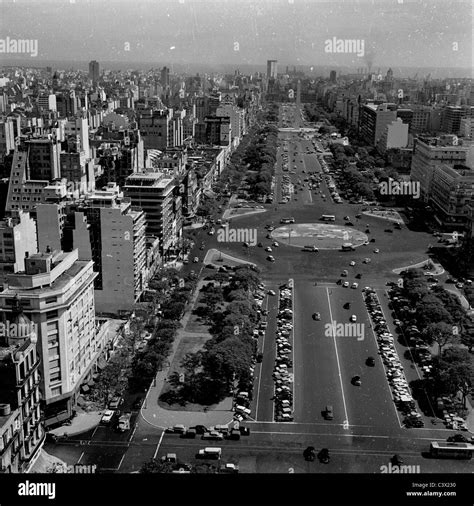 Argentina 1950s Ariel View Of Avenida 9th July In The City Of Buenos