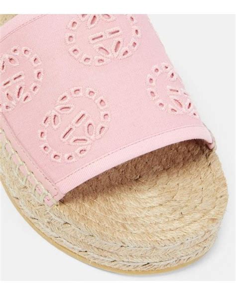 Gucci Interlocking G Espadrille Slides In Pink Lyst