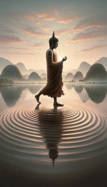 Buddha s mindful walking on water surface Cuộc sống ngoài trời Hình