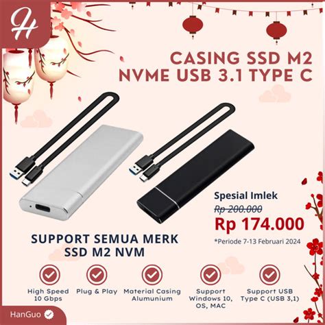 Promo Casing SSD M2 NVME USB Type C 3 1 M 2 High Speed Enclosure