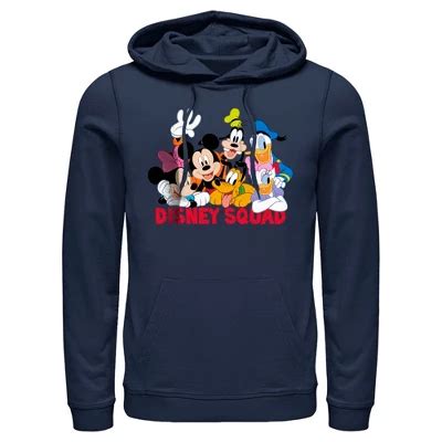 Men's Mickey & Friends Disney Squad Group Shot Pull Over Hoodie : Target