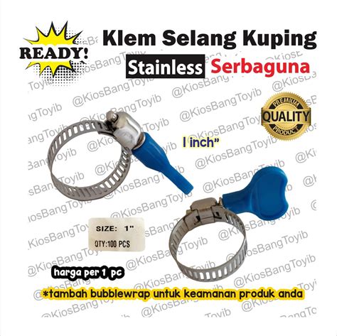 Klem Pengunci Selang Air Kompor Hose Clamp 1 1inch Dengan Kuping