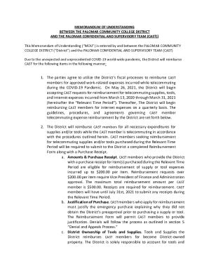 Fillable Online Memorandum Of Understanding MOU Defined What S In It