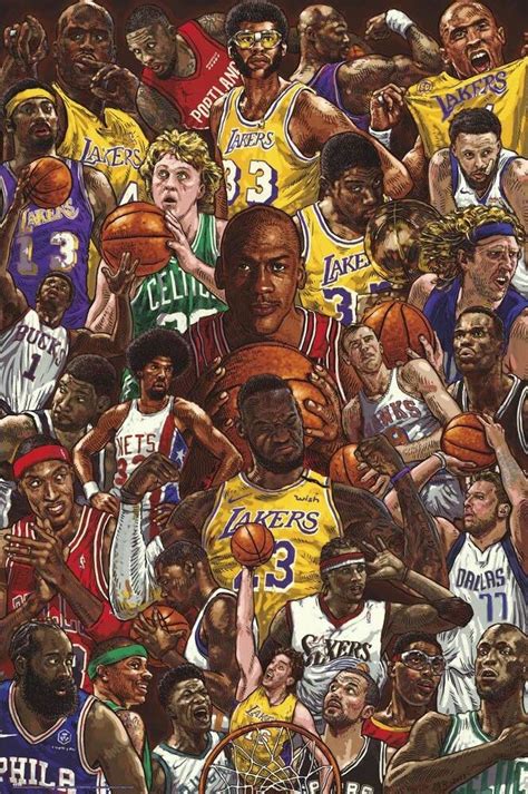 Poster Basketball Superstars | Wall Art | 3+1 FREE | Abposters.com