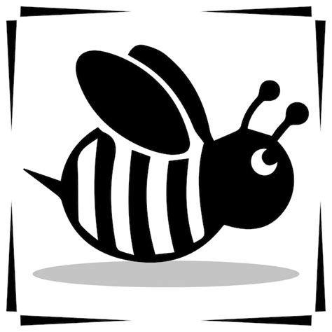 Icono De Silueta De Abeja Vector Premium