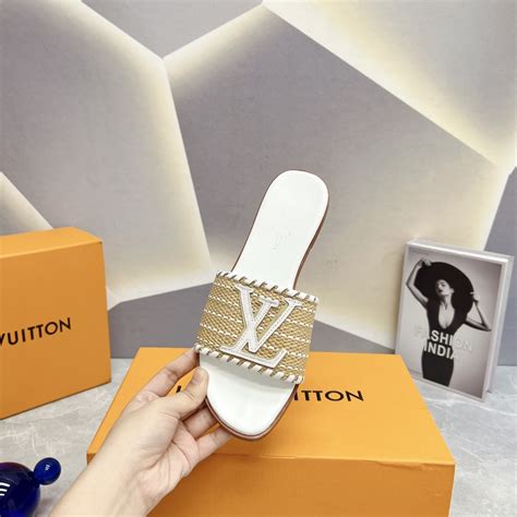 Louis Vuitton Lock It Flat Mule White For Women Peesty