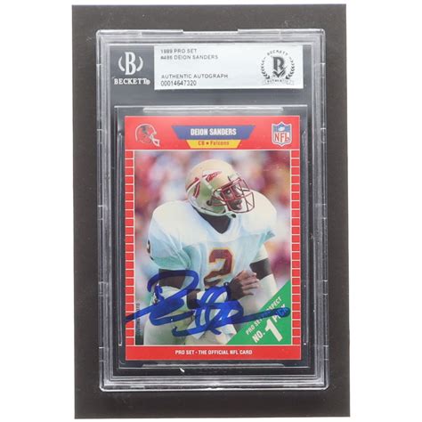 Deion Sanders Signed Pro Set Rc Beckett Pristine Auction