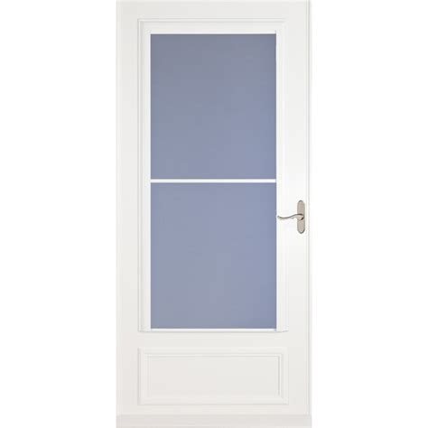 Larson Savannah White Mid View Wood Core Storm Door Common 34 In X 81 In Actual 3375 In X