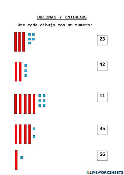 Decenas y unidades interactive activity for 1º y 2º