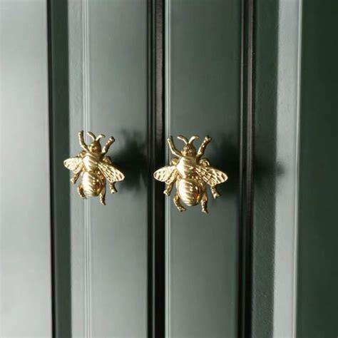 Brass Bee Knobs Bumble Bee Drawer Pulls Wardrobe Knob Etsy