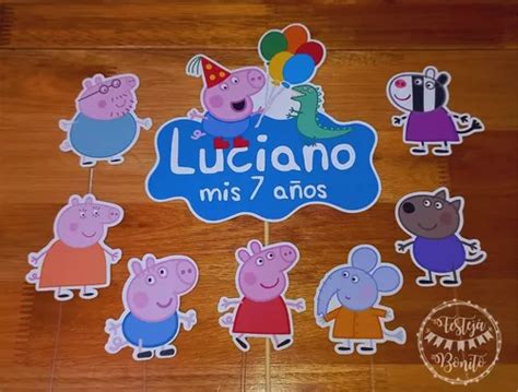 Cake Topper Adorno Para Tortas Peppa Pig Personalizado En Venta En