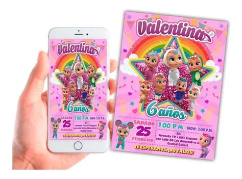 Bebes Llorones Invitacion Digital Fiesta Personalizada Meses Sin Inter S