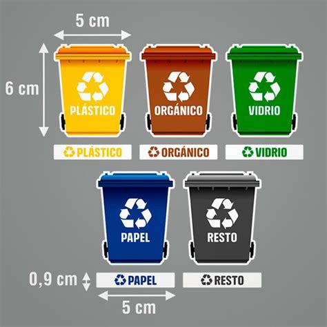 Set 10X Etiqueta De Reciclaje TeleAdhesivo