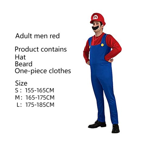 Super Mario Costume Adult Kids Anime Cosplay Costume Mario Performance