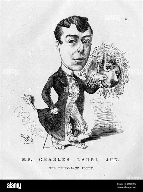 Cartoon of Charles Lauri Junior -- The Drury Lane Poodle. He was a pantomime performer who ...