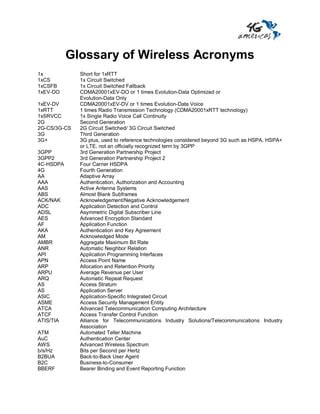 G Americas Glossary Of Wireless Acronyms Pdf