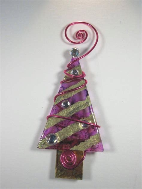 Gold Foil With Purple Christmas Tree Ornament Etsy