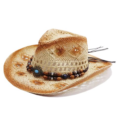 Buy Terrifimen And Womens Woven Straw Cowboy Cowgirl Straw Hat Cowboy