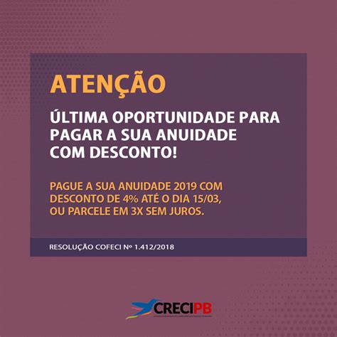 Ltimos Dias Para Pagamento De Anuidade Desconto