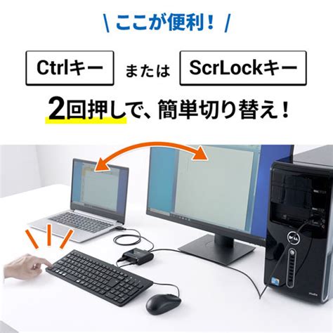 キーボード・マウス用パソコン切替器（21）｜サンプル無料貸出対応 Sw Km2uu サンワダイレクト