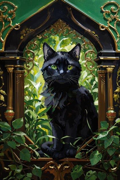 Premium AI Image | Black cat art