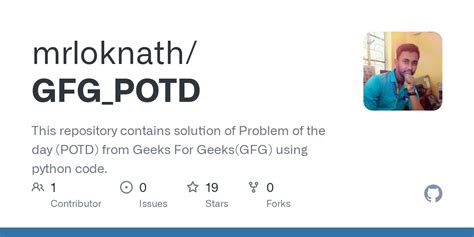 Github Mrloknath Gfg Potd This Repository Contains Solution Of