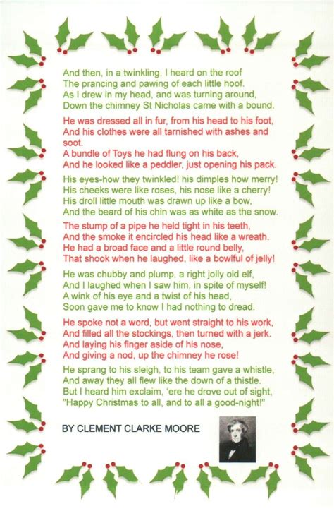 A Visit From St Nicholas Poem Saint Nick Twas The Night Before Christmas Card Ebay