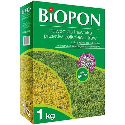 Nawóz do trawnika BIOPON Przeciw żółknięciu traw 1 kg Biopon Sklep