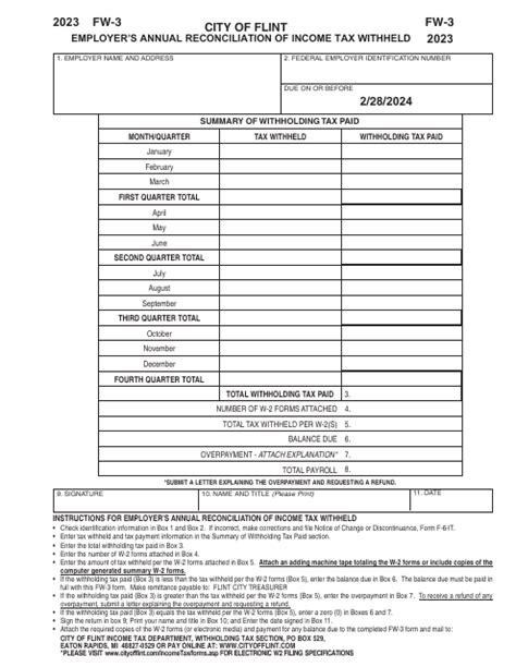 Form Fw 3 Download Printable Pdf Or Fill Online Employers Annual