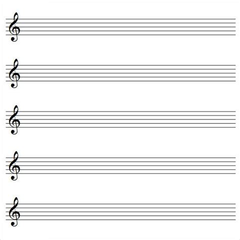 Image Result For Free Downloadable Treble Clef Staff Paper Blank