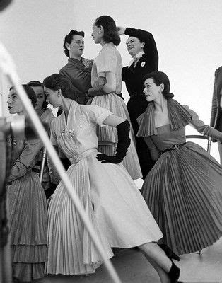 Bettina Sophie And Anne Gunning In Foreground Wearing Pleated Fath