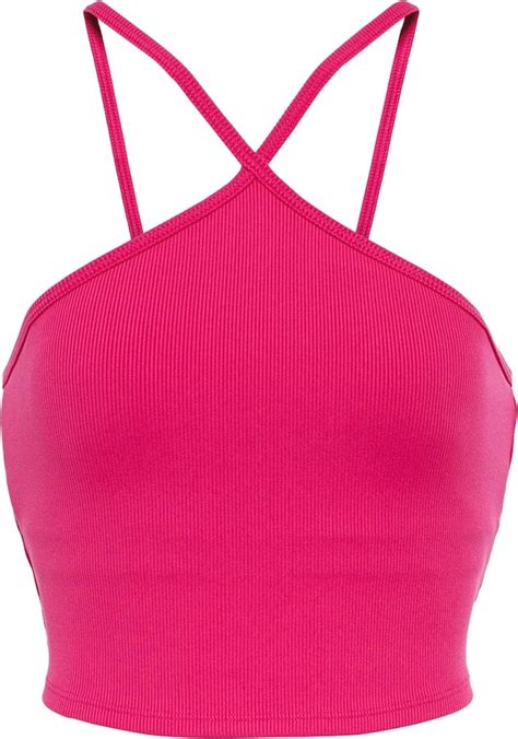 Alo Yoga Goddess Ribbed Knit Halterneck Crop Top ShopStyle