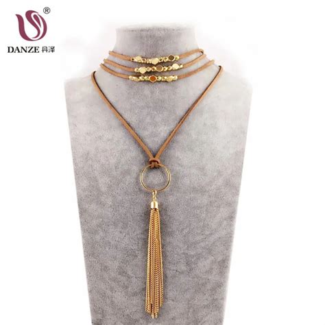 Danze Fashion Boho Womens Leather Chain Multilayer Long Necklace