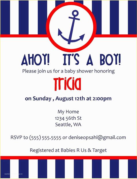 Free Nautical Invitation Templates Of Birthday Invitation Templates