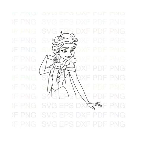 Frozen Elsa Outline Svg Dxf Eps Pdf Png Cricut Cutting Fil Inspire