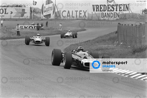 Mike Spence Brm P Leads Jim Clark Lotus Ford And Bob Anderson