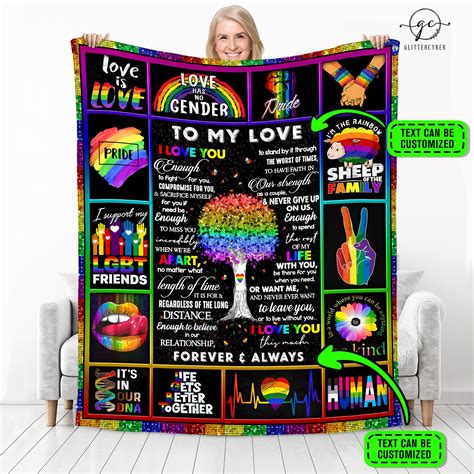 LGBT Blanket LGBT Rainbow Personalized LGBT Blanket Custom Name Soft